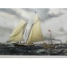 English engraving ‘Boat’, in a wooden frame, by Moinat SA – Antiques and home décor – Engravings, lithographs