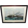 Engraving entitled ‘Boats’, in a mahogany frame, by Moinat SA – Antiques and decorative items – Engravings, lithographs