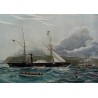 Engraving entitled ‘Boats’, in a mahogany frame, by Moinat SA – Antiques and decorative items – Engravings, lithographs