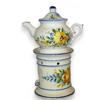 Tisanière en porcelaine décor fleurs