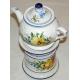 Tisanière en porcelaine décor fleurs