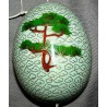Oeuf cloisonné décor grue et arbre