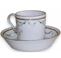 Porcelaine de Nyon, tasse et sous-tasse