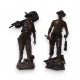 Pair of bronzes "Miners" by CA