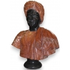Buste homme marbre rouge et noir