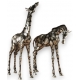Paire de girafes en bronze argenté et noirci