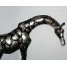 Paire de girafes en bronze argenté et noirci