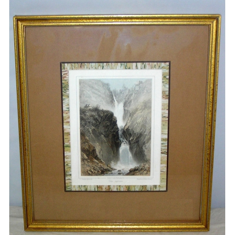 Gravure "Reichenbach chûte supérieure"  sur Moinat SA  - Antiquités décoration -  Gravures, Lithos
