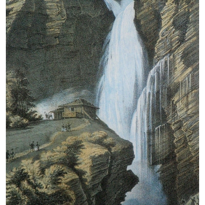 Gravure "Chutes de Reichenbach"  sur Moinat SA  - Antiquités décoration -  Gravures, Lithos