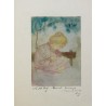Aquarelle "Mére et enfant"  sur Moinat SA  - Antiquités décoration -  Gouaches, Aquarelles, Pastels