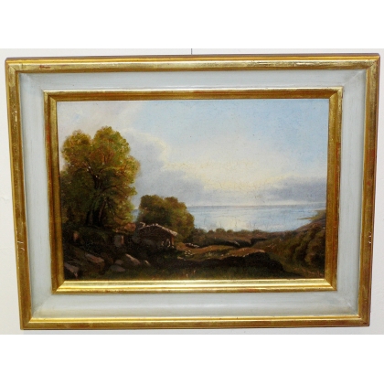 Paintings | Oil on cardboard ‘Landscape’, Switzerland Moinat SA  – Antiques and home décor