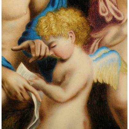 Aquarelle "Homme, Femme et enfant"  sur Moinat SA  - Antiquités décoration -  Gouaches, Aquarelles, Pastels