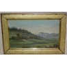 Huile sur toile \"Vue de la Dent de Vaulion\"