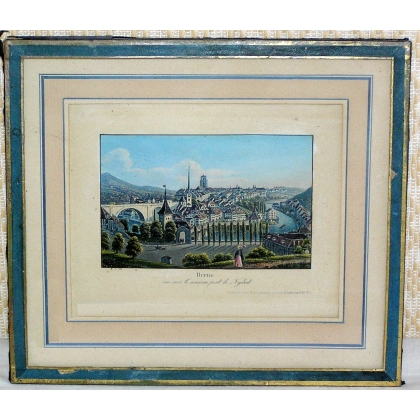 Gravure "Berne"  sur Moinat SA  - Antiquités décoration -  Gravures, Lithos