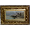 Paintings | Oil painting on cardboard, ‘Bord de Mer’, Moinat SA  – Antiques and home décor