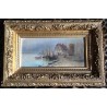 Paintings | Oil painting on cardboard, ‘Bord de Mer’, Moinat SA  – Antiques and home décor