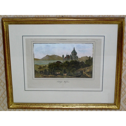 Engraving ‘Château de Vufflens’ by Moinat SA – Antiques and decorative items – Engravings, lithographs