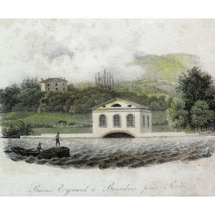 Gravure "Bains Eynard à Beaulieu près  sur Moinat SA  - Antiquités décoration -  Gravures, Lithos