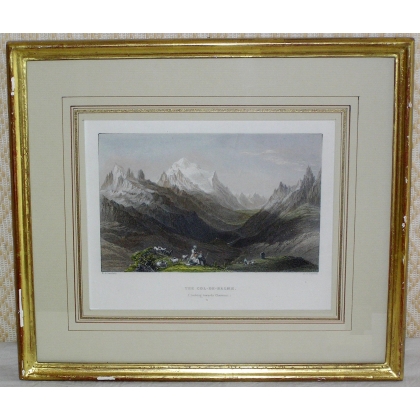Engraving ‘Col de Balme’ by BARTLETT on Moinat SA – Antiques and decorative items – Engravings, lithographs