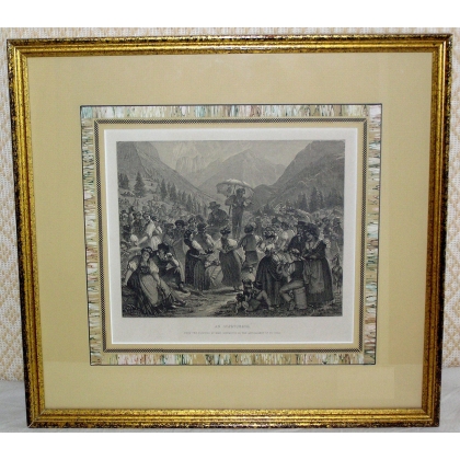 Engraving "An Alpstubete" by RITTMEYER  at Moinat SA  - Antiques and decorative items -  Engravings, lithographs