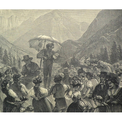 Engraving "An Alpstubete" by RITTMEYER  at Moinat SA  - Antiques and decorative items -  Engravings, lithographs
