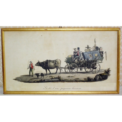 Engraving: ‘A Peasant Woman’s Dowry’ by Moinat SA – Antiques and decorative items – Engravings, lithographs