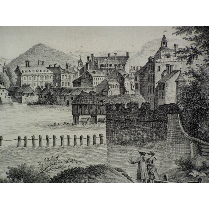 Gravure "Vue de Genève du côté de la  sur Moinat SA  - Antiquités décoration -  Gravures, Lithos