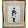 Aquarell „Militaire“ von Moinat SA – Antiquitäten und Dekoration – Gouachen, Aquarelle, Pastelle