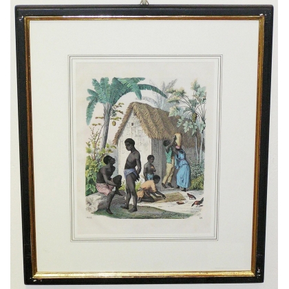 Gravure "Personnages Africans"