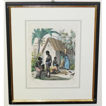 Engraving ‘African Figures’ by Moinat SA – Antiques and decorative items – Engravings, lithographs