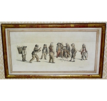 Gravure "Enfant et jeux de billes" de MIND