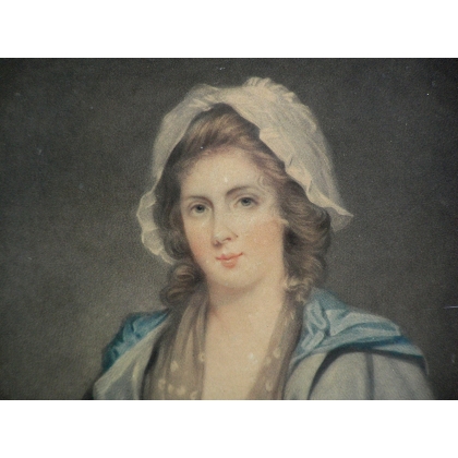 Gravure \"Mrs Hoppner with a basket of flowers\"
