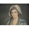 Stich „Mrs. Hoppner mit einem Korb voller …“ von Moinat SA – Antiquitäten und Dekoration – Stiche, Lithografien
