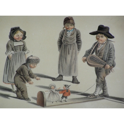 Gravure \"Enfant et marionettes\" de MIND