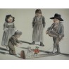 Gravure \"Enfant et marionettes\" de MIND