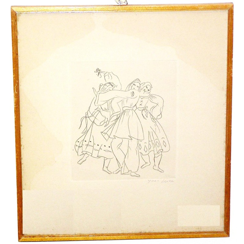 Tableau encre \"Caprice espagnol\" signé LUCE