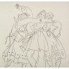 Tableau encre \"Caprice espagnol\" signé LUCE