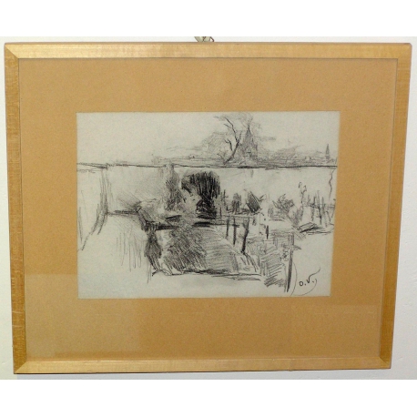 Zeichnung „Landschaft“ von OTTO VAUTIER bei Moinat SA – Antiquitäten und Dekoration