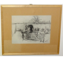 Dessin "Paysage" de OTTO VAUTIER