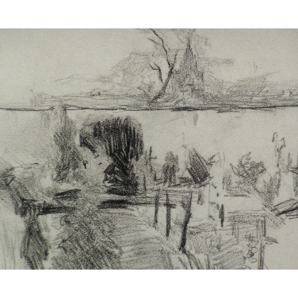 Zeichnung „Landschaft“ von OTTO VAUTIER bei Moinat SA – Antiquitäten und Dekoration
