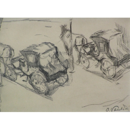  Dessin "Caléche" de OTTO VAUTIER sur  Moinat SA  - Antiquités décoration