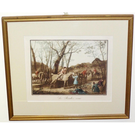 Lithografie „Le Rendez-vous“ von Moinat SA – Antiquitäten und Dekorationsgegenstände – Stiche, Lithografien