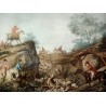 Lithografie „L'Hallali“ von VERNET  bei Moinat SA  – Antiquitäten und Dekorationsgegenstände –  Stiche, Lithografien