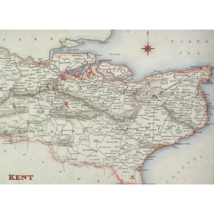 Gravure "Kent"  sur Moinat SA  - Antiquités décoration -  Gravures, Lithos