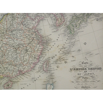 Engraving entitled ‘Map of the Chinese Empire and Japan’ by Moinat SA – Antiques and decorative items – Engravings, lithographs
