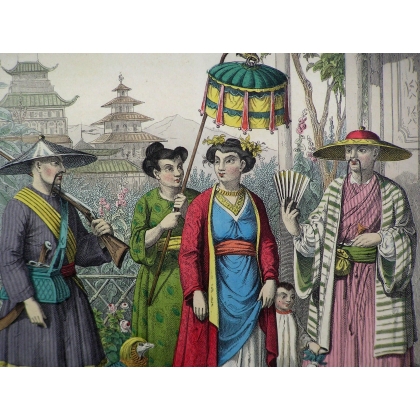 Gravure "Personnages Chinois"  sur Moinat SA  - Antiquités décoration -  Gravures, Lithos
