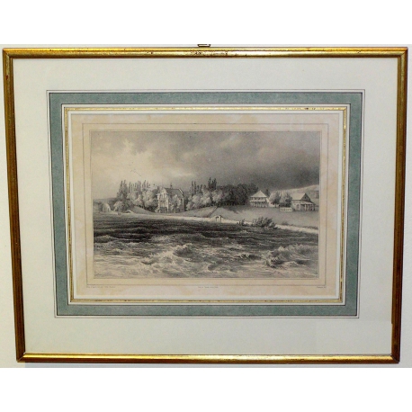 Gravure "Saint-Prex", Suisse  sur Moinat SA  - Antiquités décoration -  Gravures, Lithos