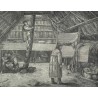 Radierung „Innenansicht eines Hauses in Moinat SA“ – Antiquitäten und Dekoration – Radierungen, Lithografien