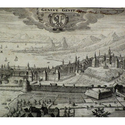 Engraving ‘Geneva 1730’ by Moinat SA – Antiques and decorative items – Engravings, lithographs
