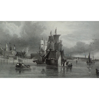 Engraving of "The Emigrant-Ship" by AUSTIN, on Moinat SA – Antiques and decorative items – Engravings, lithographs